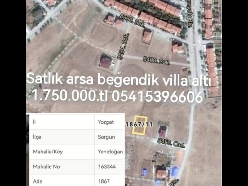 Begendik satılık villa ve apartman arsası