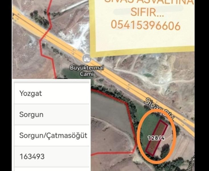 Sorgun ana yol üstü ticari arsa